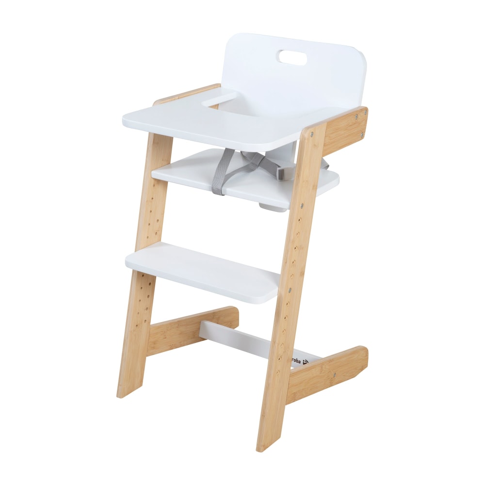 Chaise haute évolutive en bambou FSC® naturel et blanc