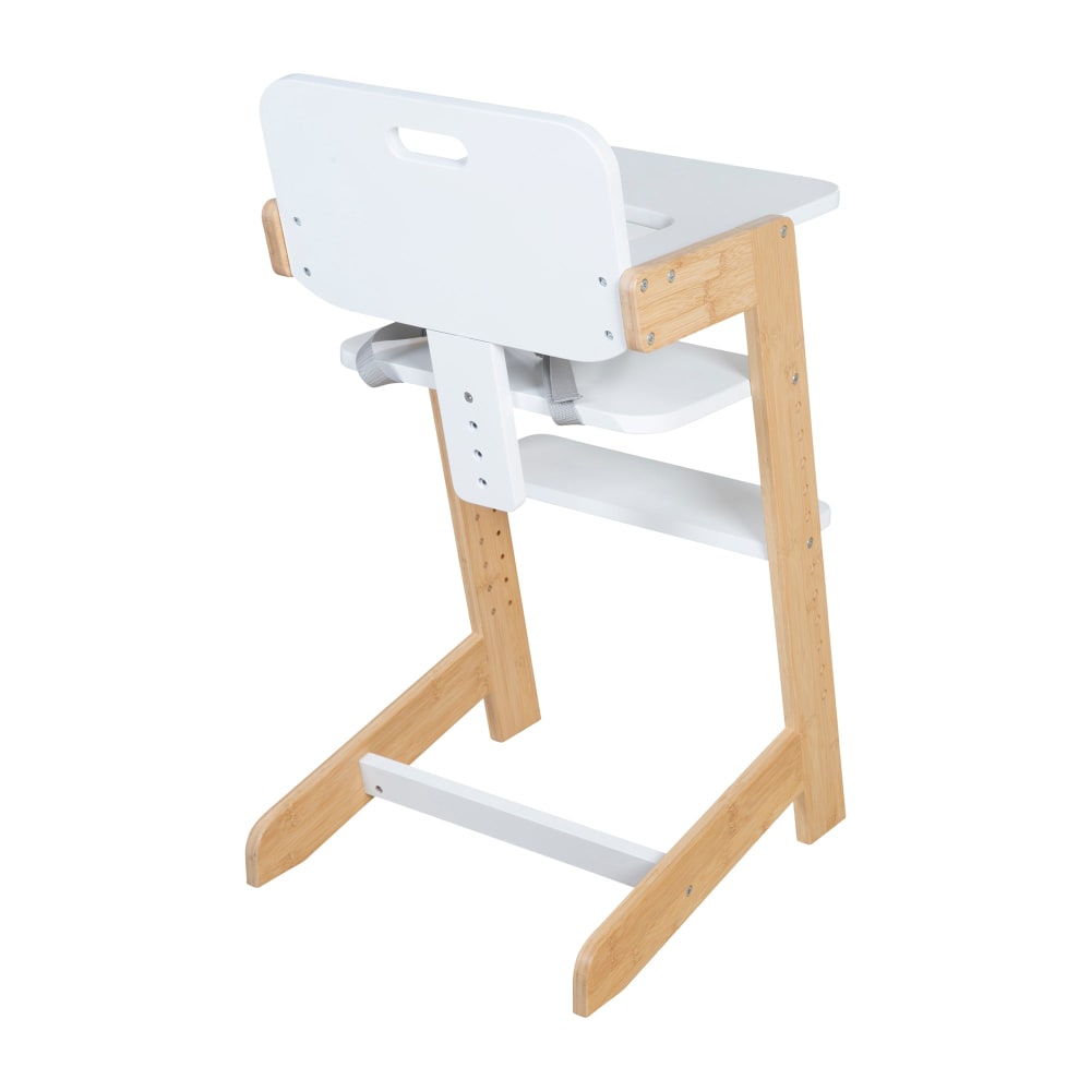 Chaise haute évolutive en bambou FSC® naturel et blanc - image 3