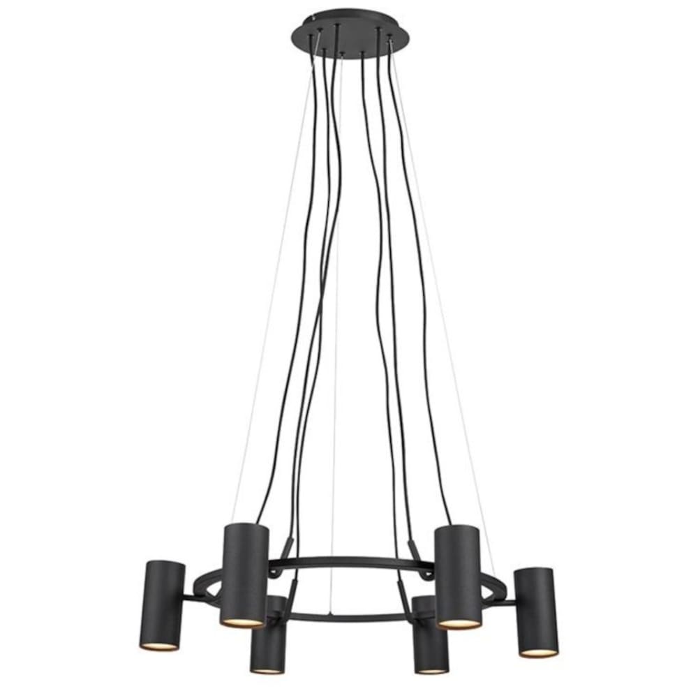 Suspension led 6xGU10 noir