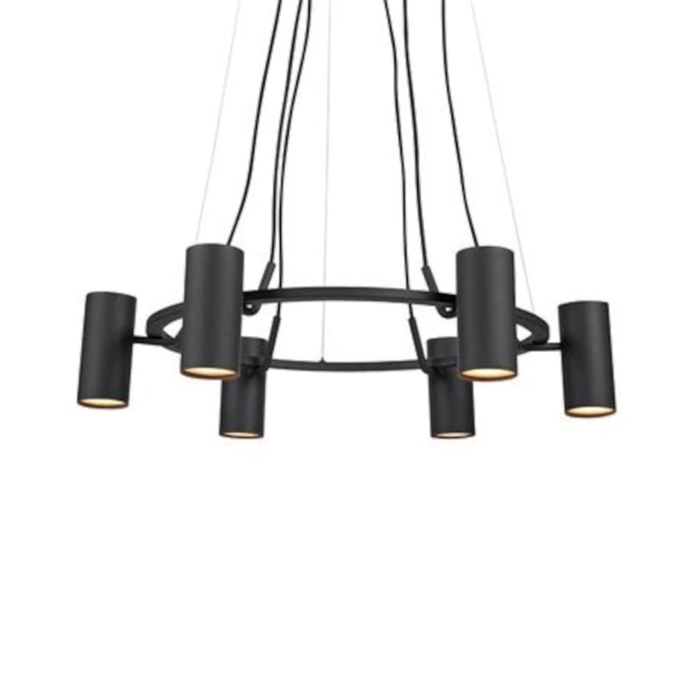 Suspension led 6xGU10 noir — vue 3