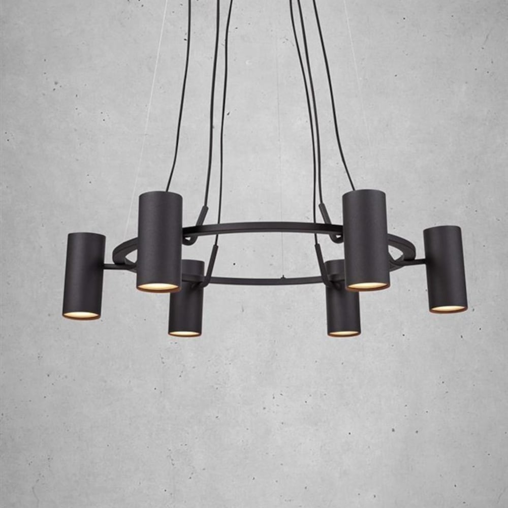 Suspension led 6xGU10 noir — vue 4