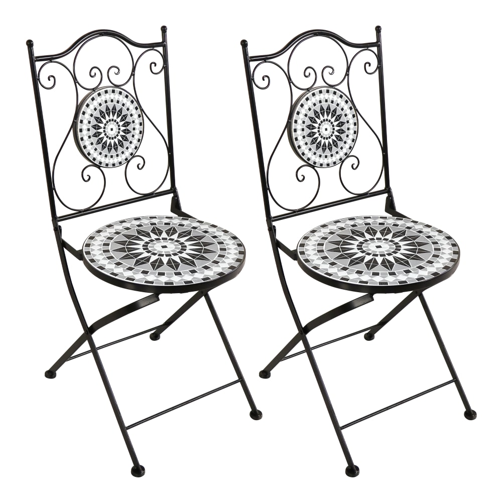 Axi 2 Bistrostühle schwarz und weiß, Klappstühle style modern - Metall