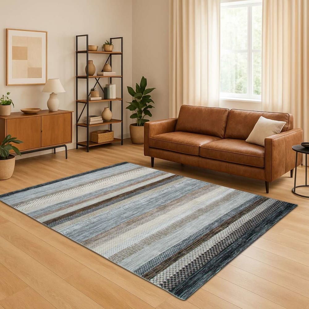 Tapis moderne scandinave lignes marron 160x230 — vue 3