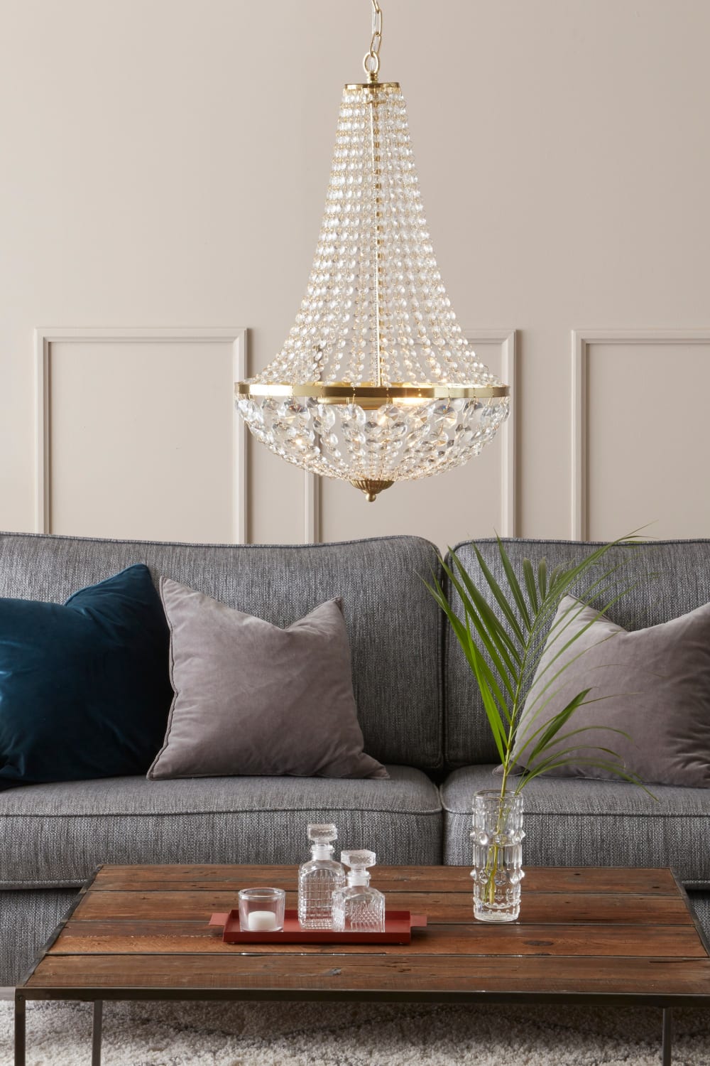 Lustre 1xE14 laiton brossé — vue 3