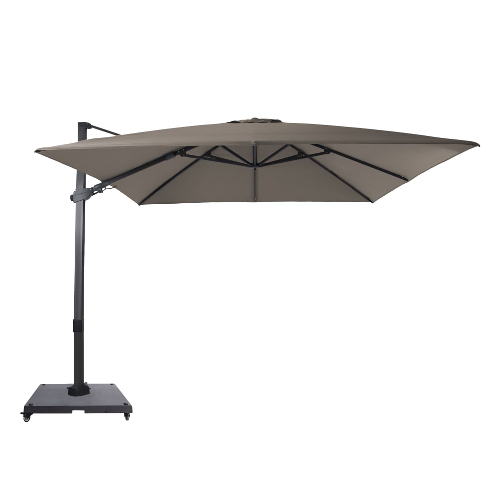 Parasol déporté tissu taupe 300 x 300 cm