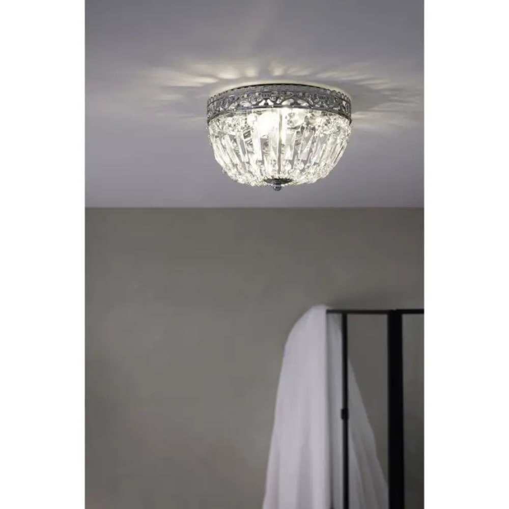 Plafonnier 1xE14 chrome et cristal — vue 3