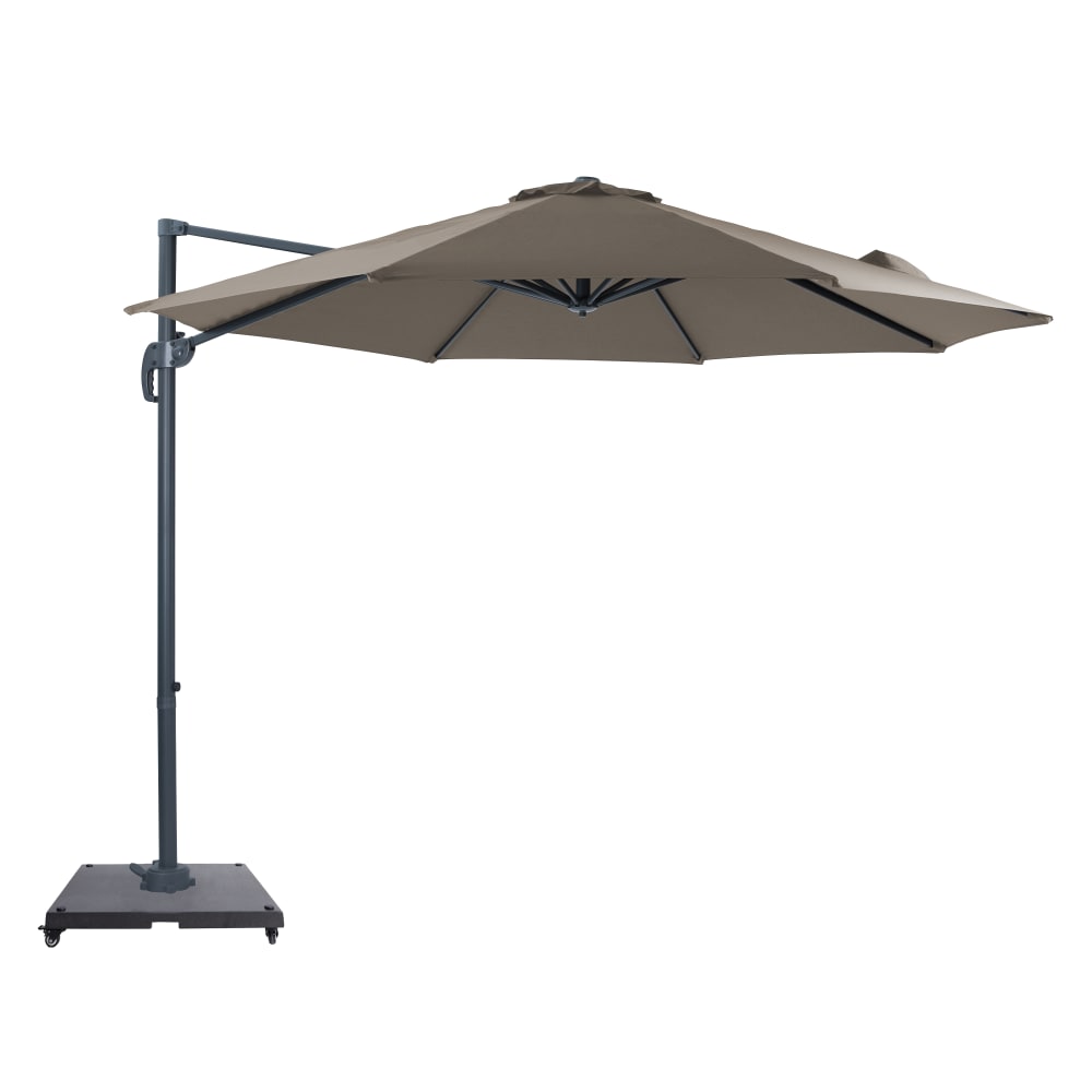 Parasol déporté tissu taupe 300 x 300 cm