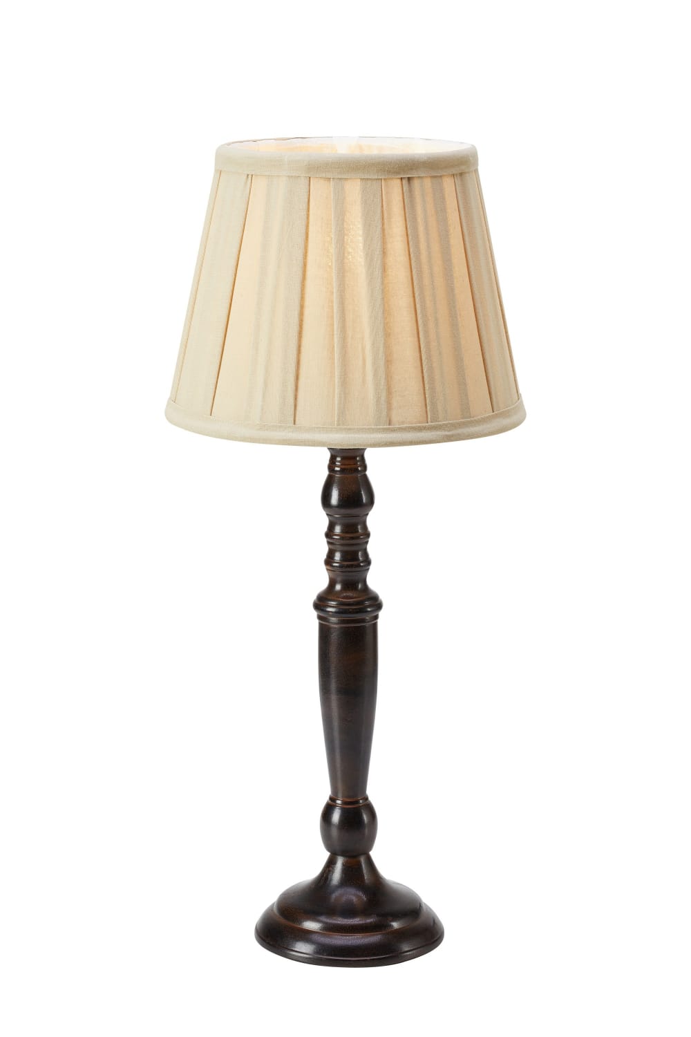 Lampe de table E27 beige et marron