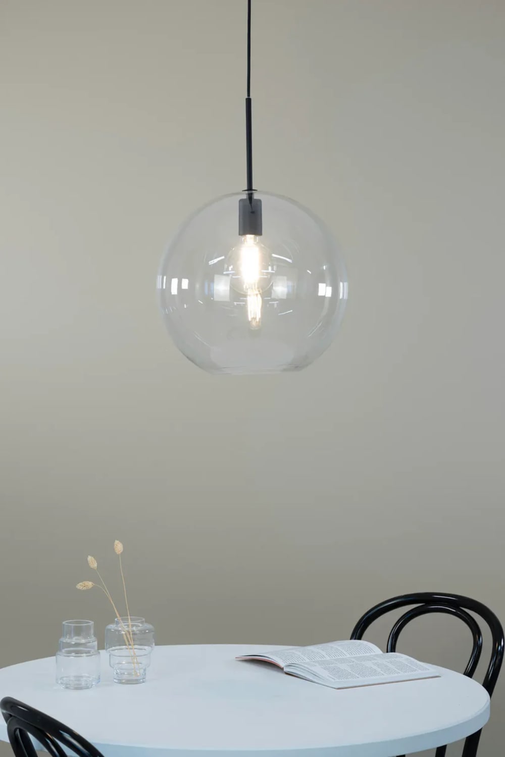 Suspension 1xE27 transparent et noir — vue 3