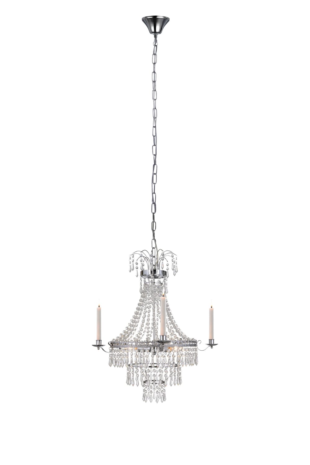 Lustre métal 3xE14 chrome