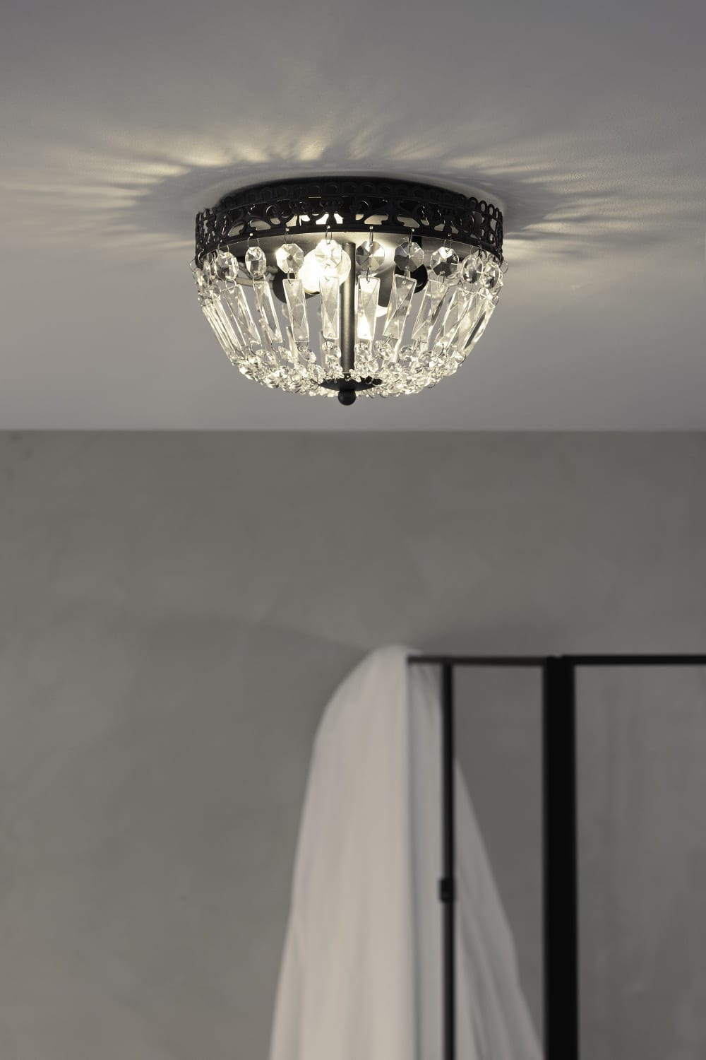 Plafonnier encastré 2xE14 cristal noir — vue 3