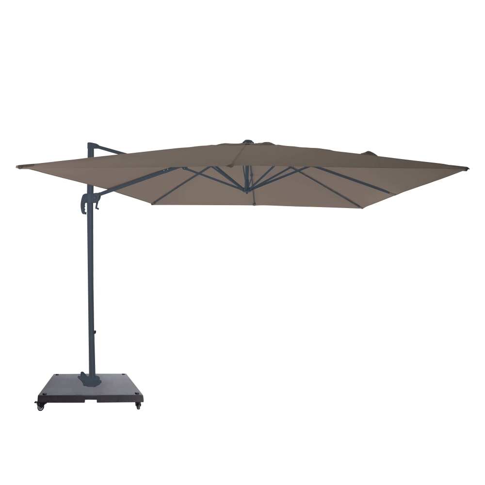 Parasol déporté tissu taupe 300 x 300 cm