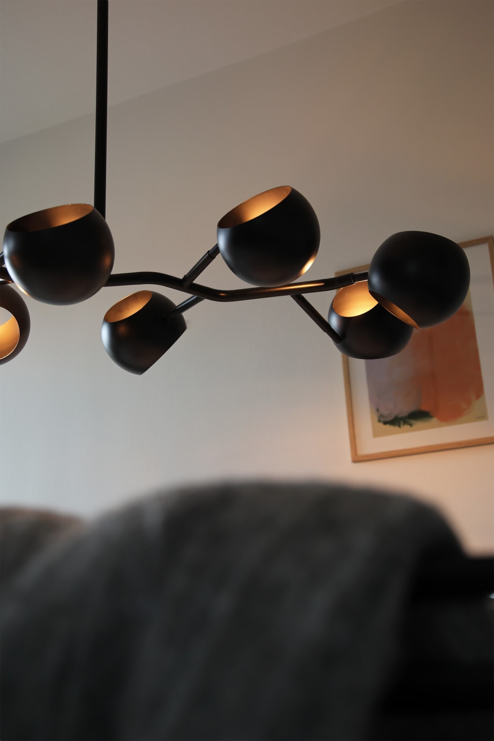Suspension métal 8 lumières noir — vue 3
