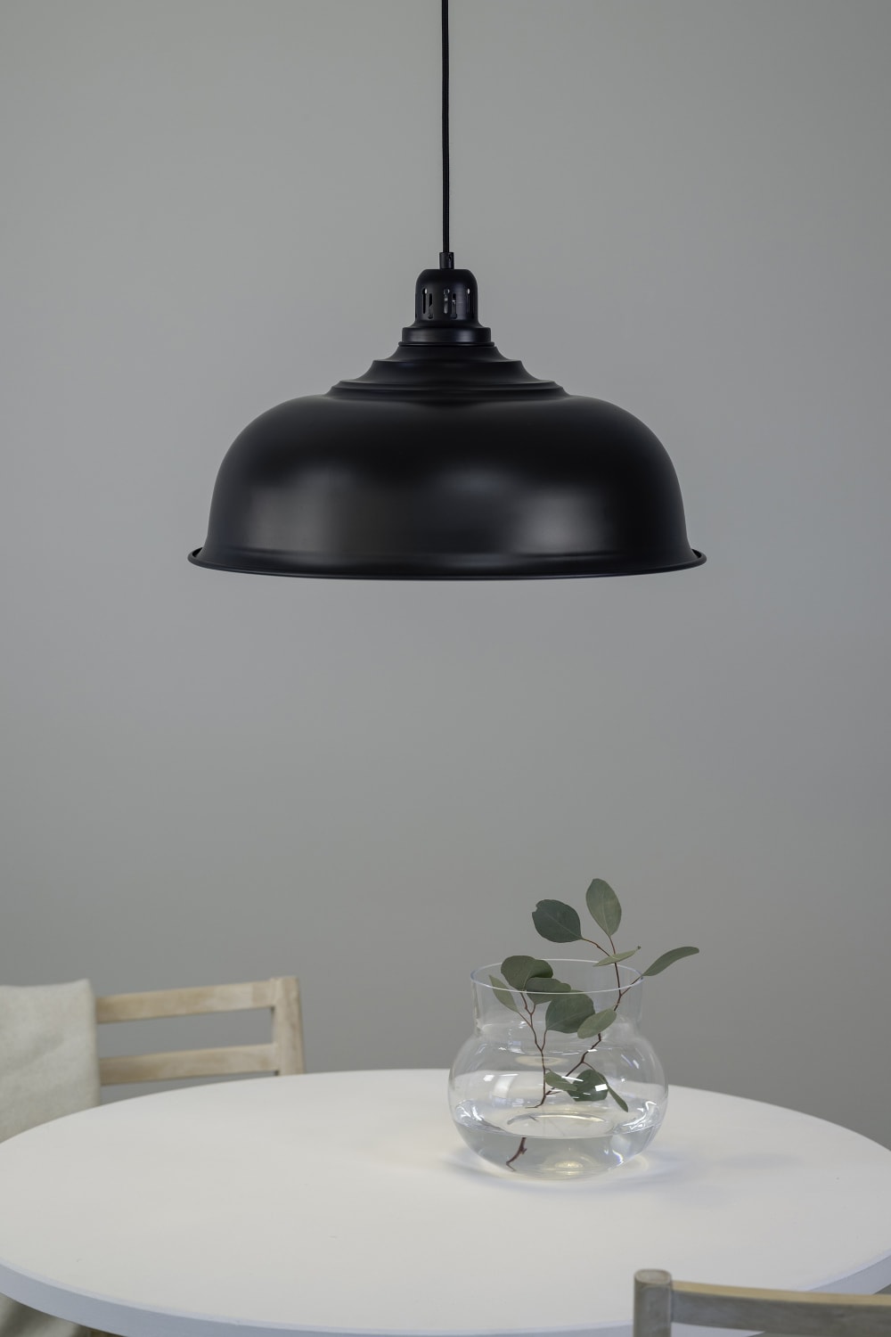 Suspension 1xE27 noir mat — vue 3