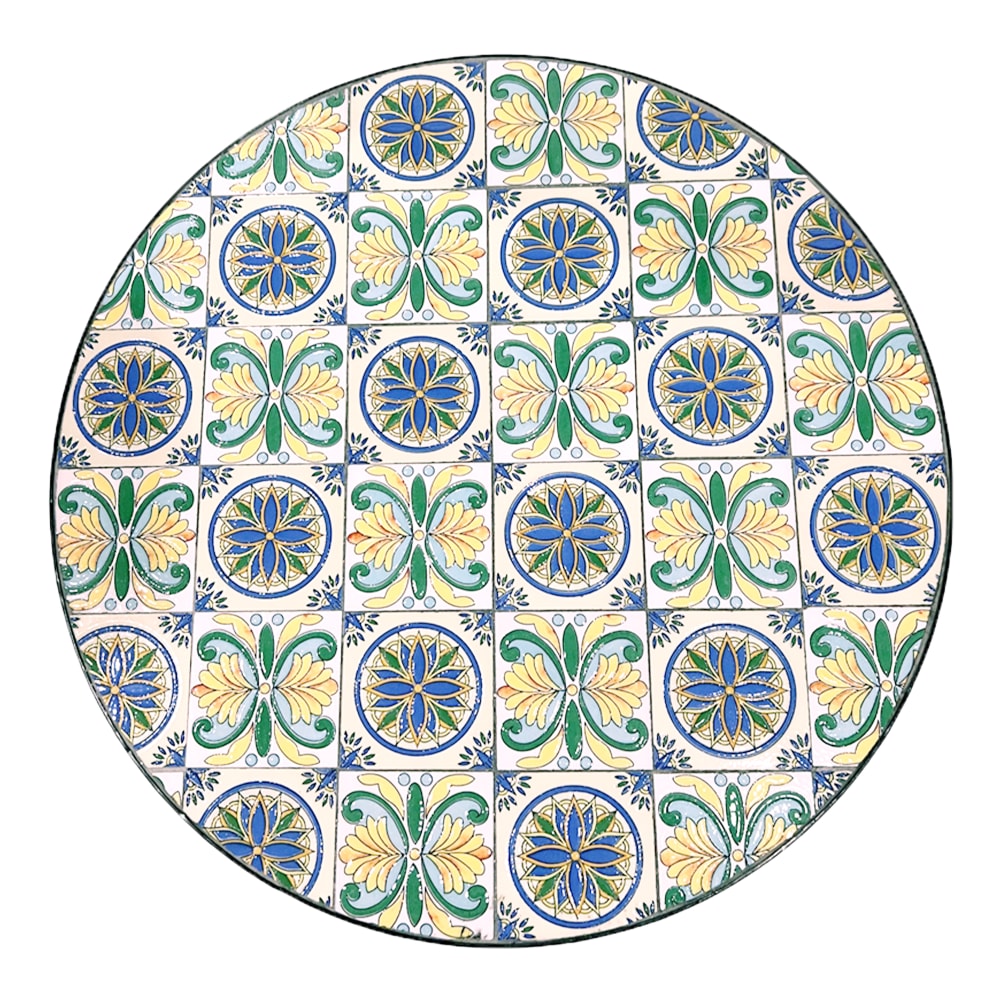 Table de bistrot mosaïque métal bicolore 75x60x60 cm