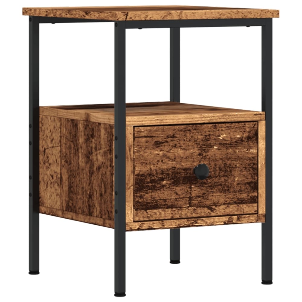 Table de chevet bois transformé argile marron  34 x 36 x 50 cm