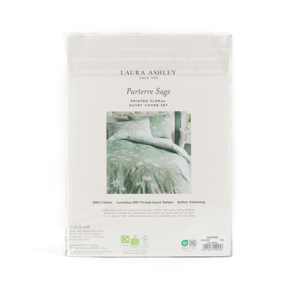 Housse de couette jardin fleuri en satin de coton vert 200x200cm — vue 4