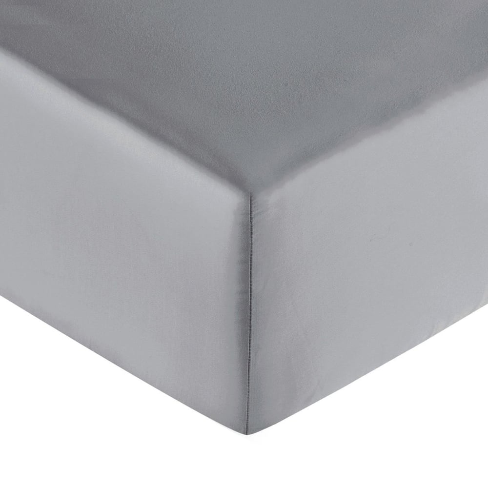 Drap housse coton argent 180x200 cm - Maisons du Monde