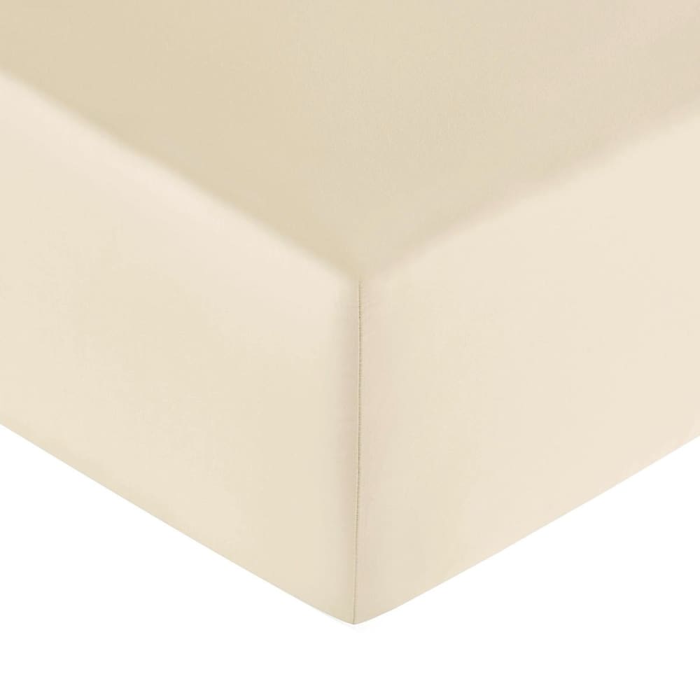 Drap housse satin sable 90x190 cm