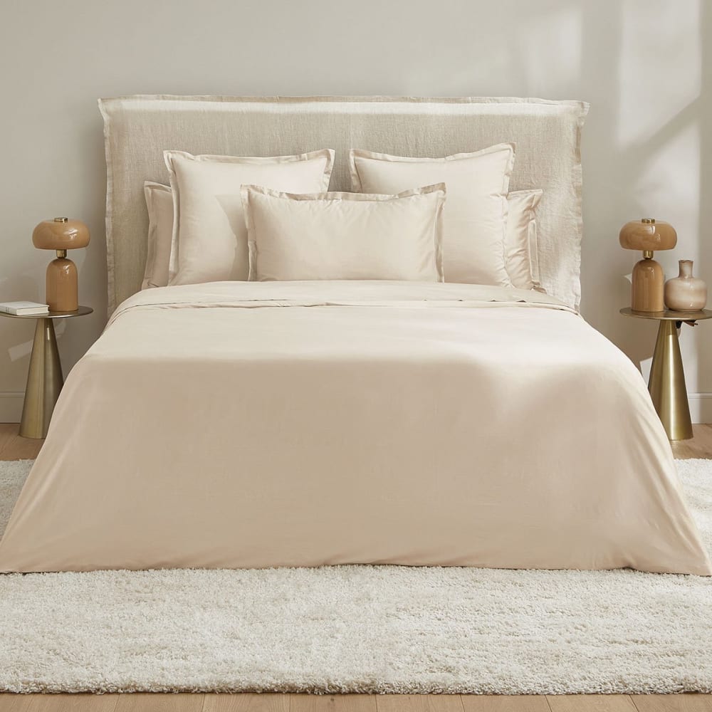Drap housse satin sable 200x200 cm - Maisons du Monde