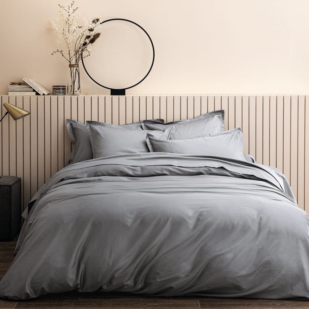 Housse de couette coton argent 260x240 cm