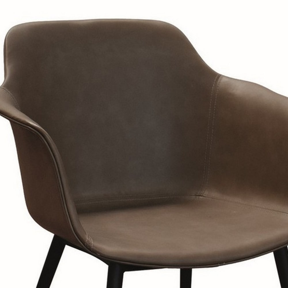 Lot de 4 chaises en simili cuir marron