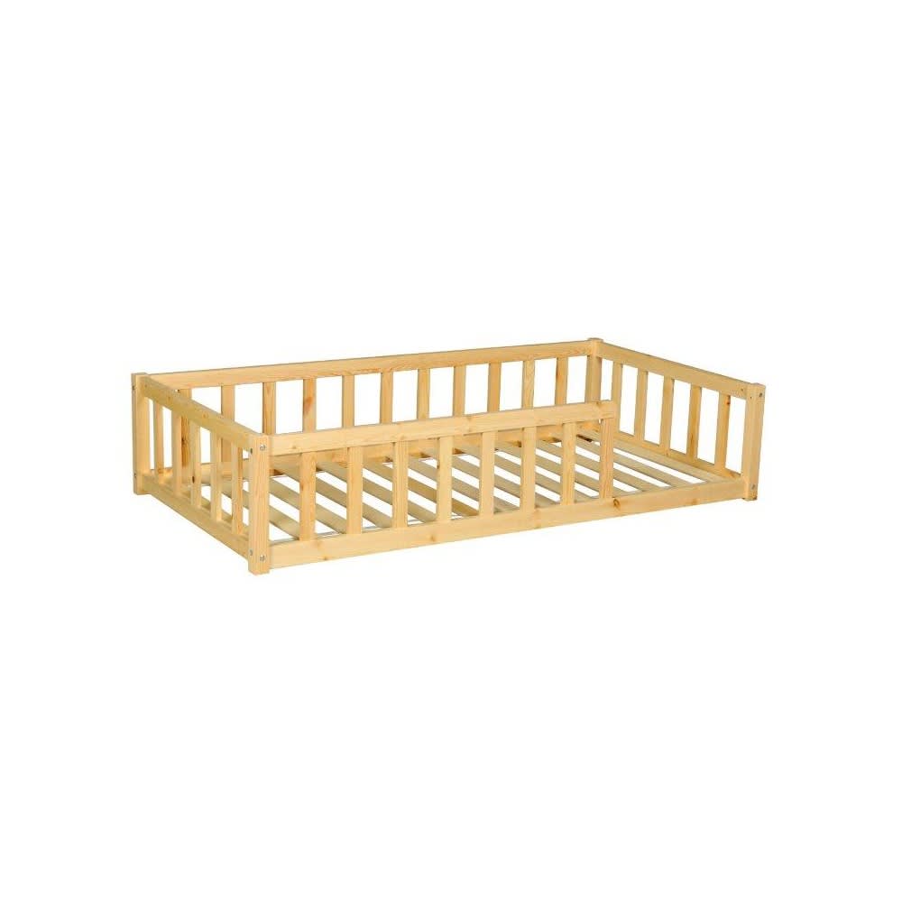 Lit avec barrière en - pin