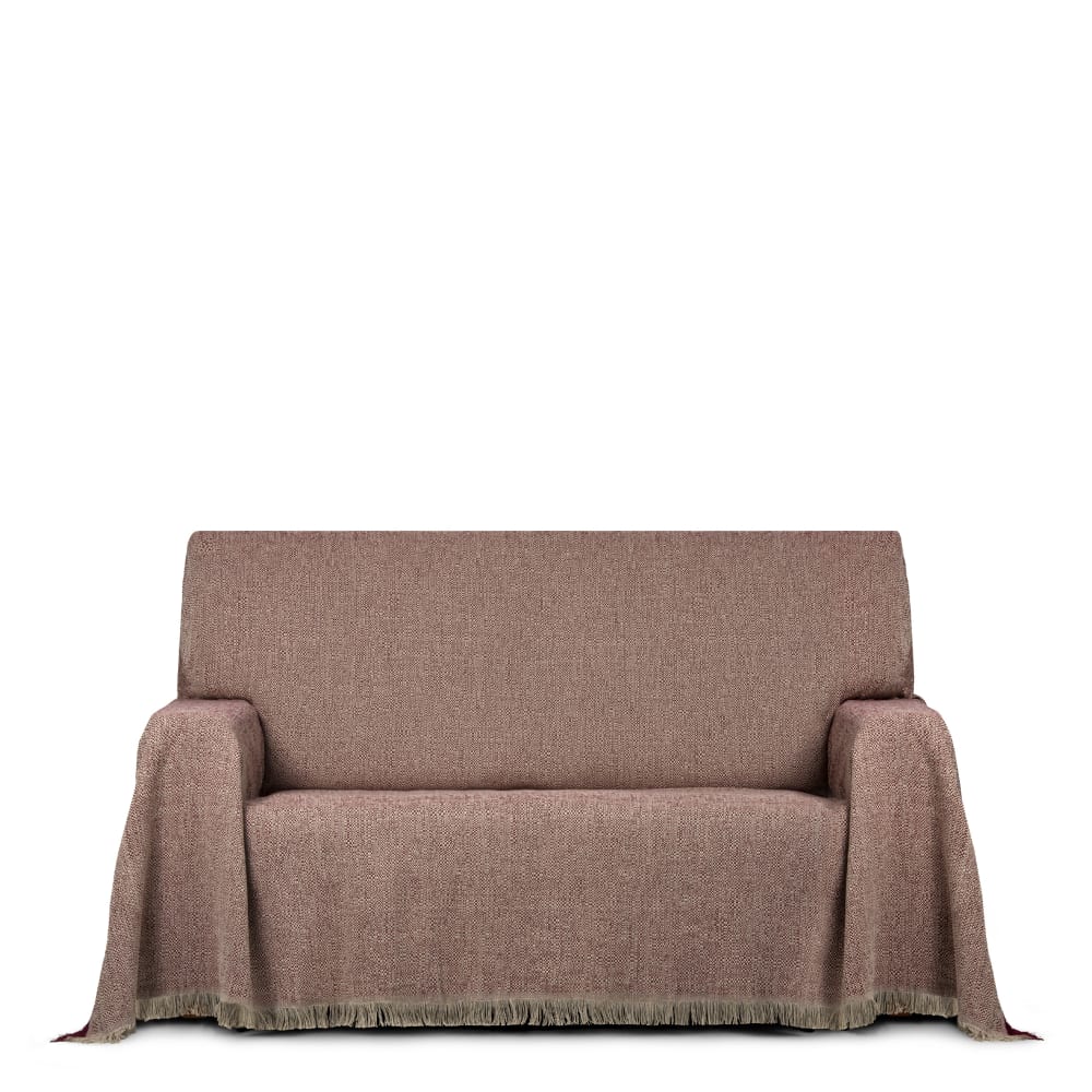 Plaid 2 places bordeaux 180 cm (Mesures comptant les franges)