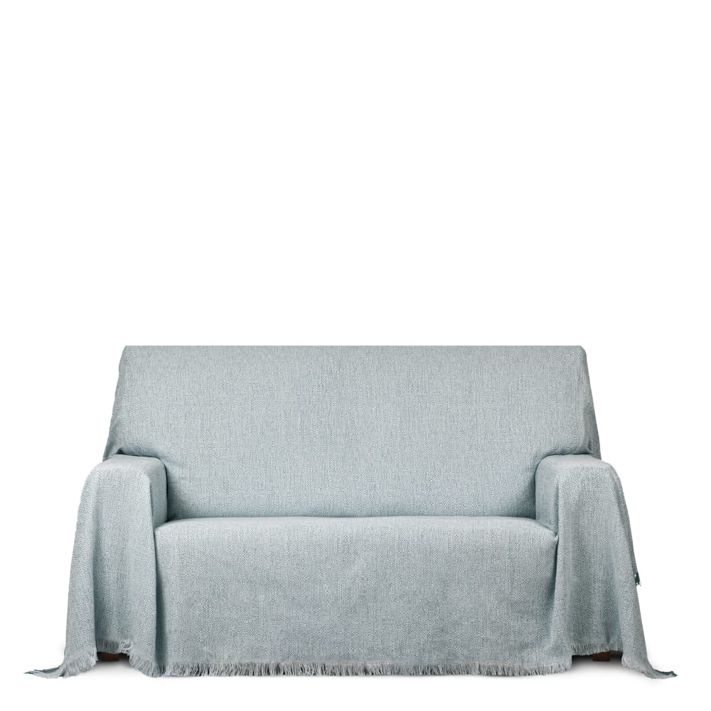 Plaid 2 places bleu ciel 180 cm (mesures comptant les franges)