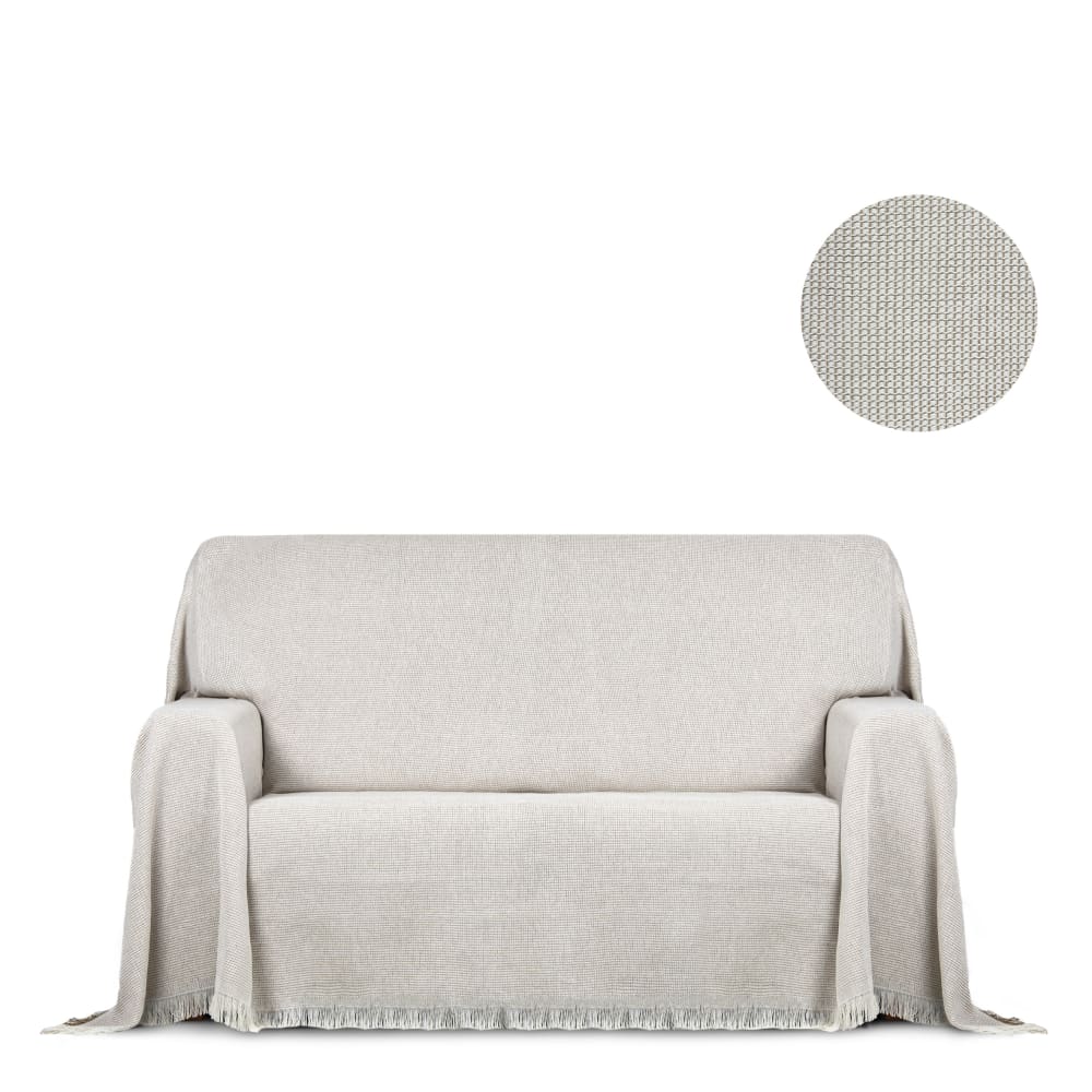 Plaid 4 places beige 300 cm (Mesures comptant les franges)