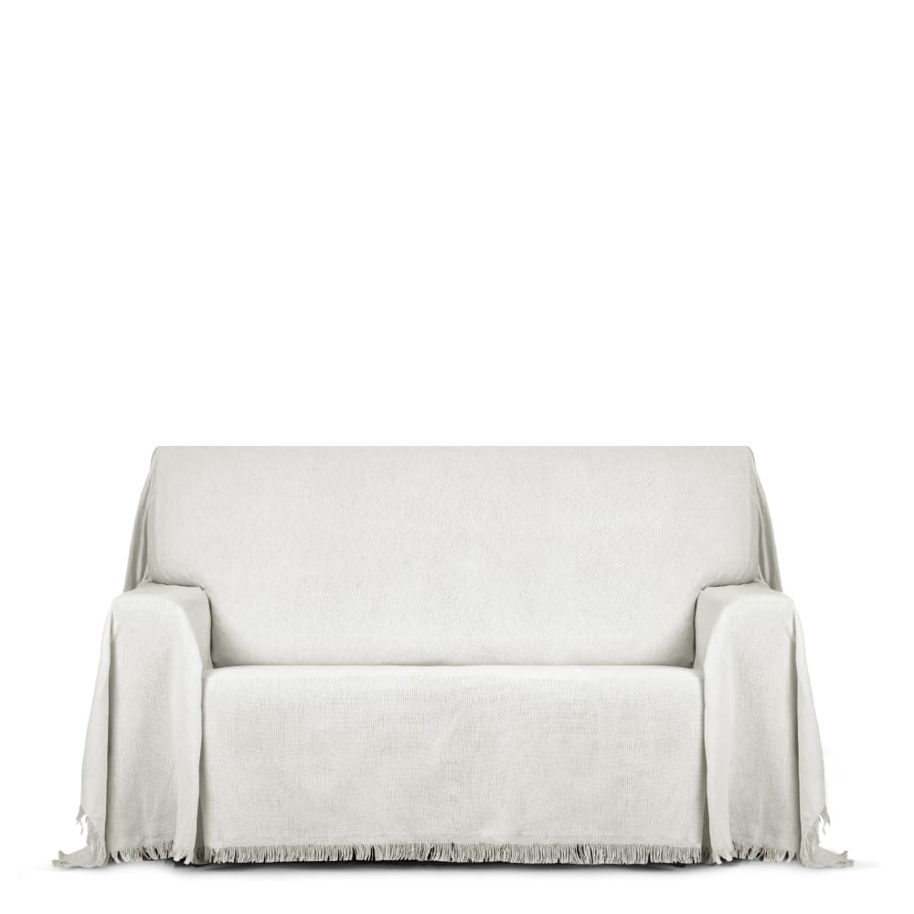 Plaid 2 places écru 180 cm (Mesures comptant les franges)