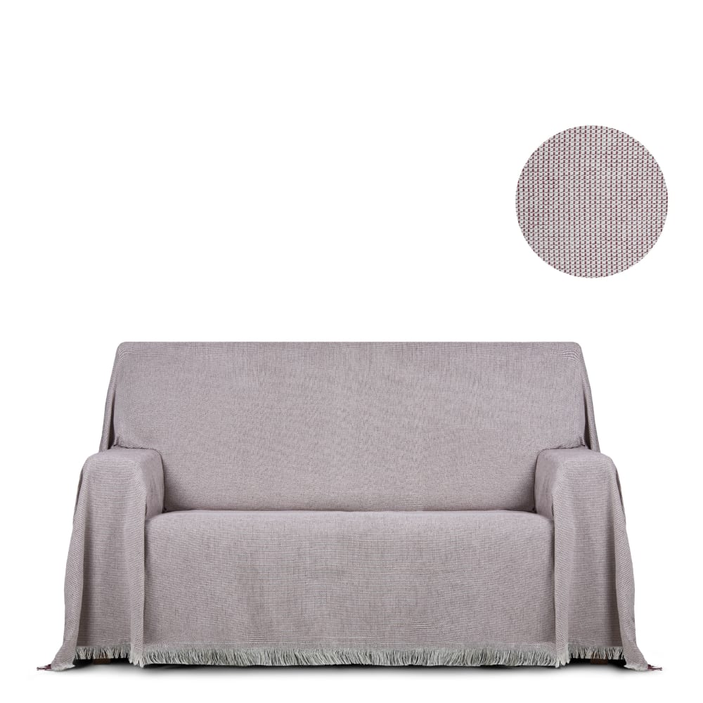 Plaid 4 places bordeaux 300 cm (mesures comptant les franges)