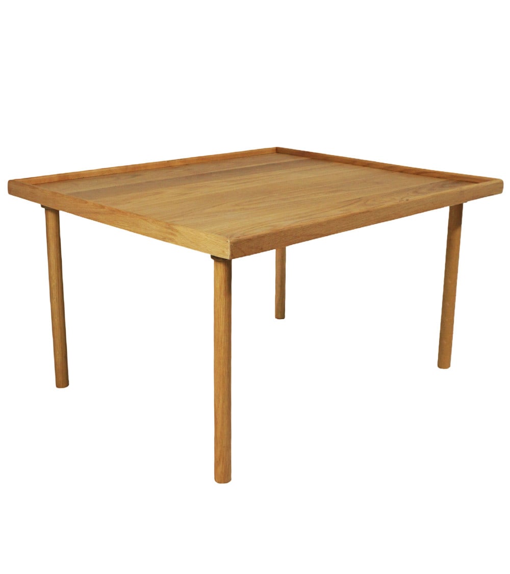 mesa de centro de madera maciza de acacia color beige 46 x 55 x 70 cm