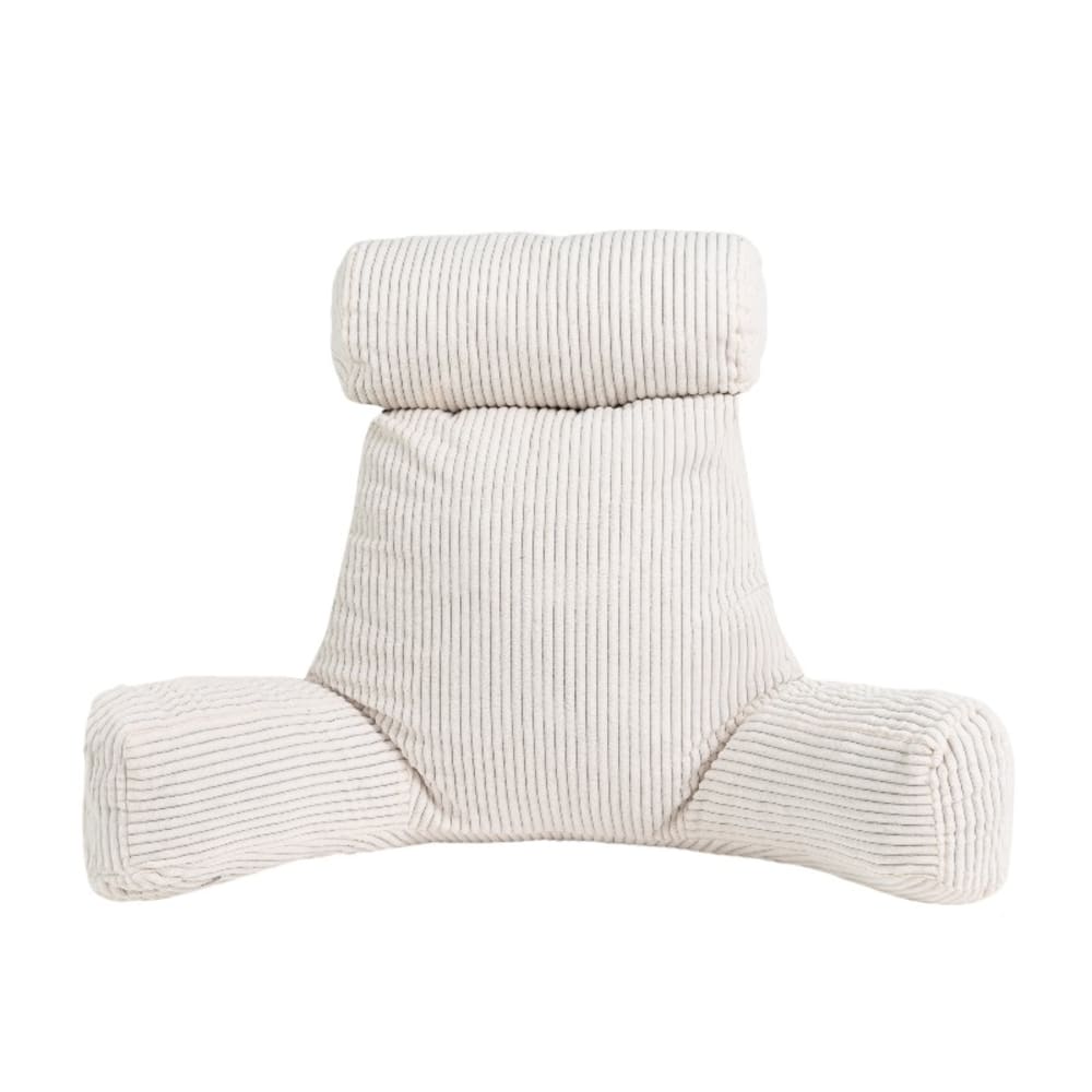 Coussin de lecture déhoussable en velours côtelé 80x50x70 cm blanc