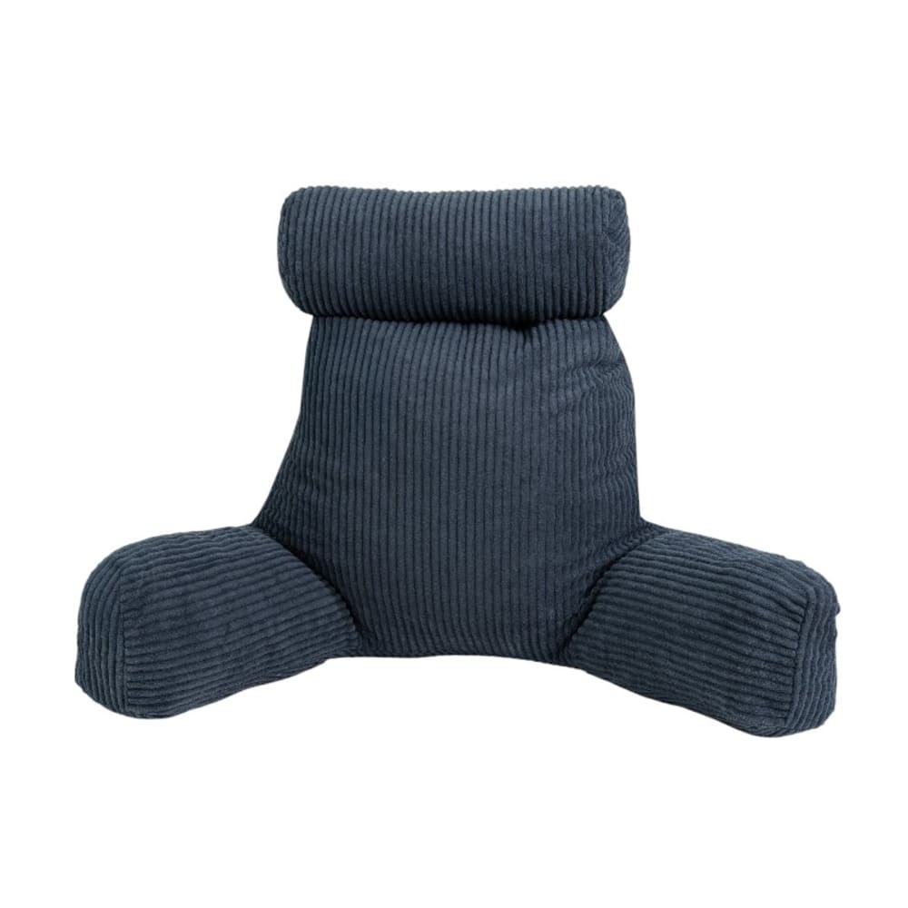 Coussin de lecture déhoussable velours côtelé 80x50x70 cm bleu foncé