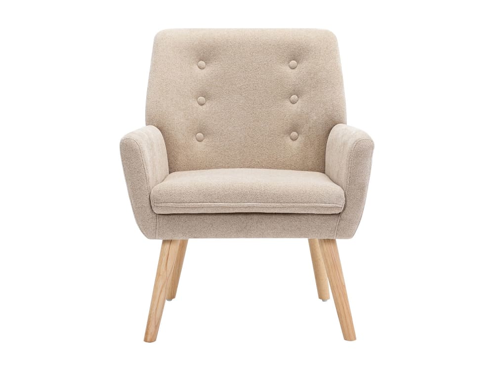 Fauteuil droit polyester beige
