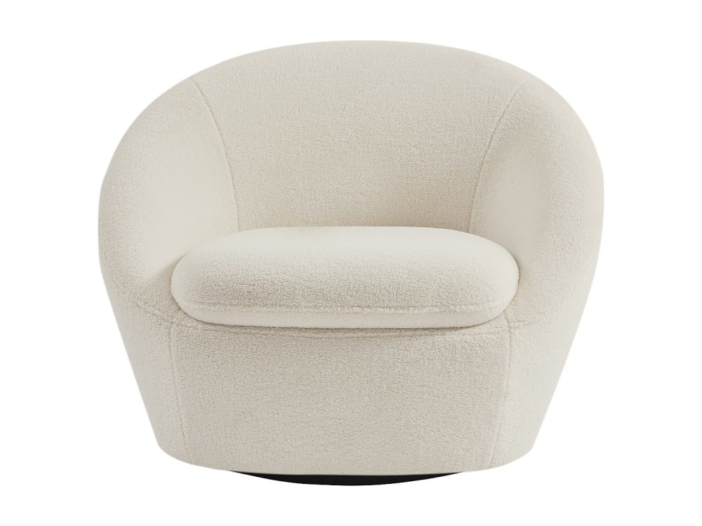 Fauteuil droit polyester blanc