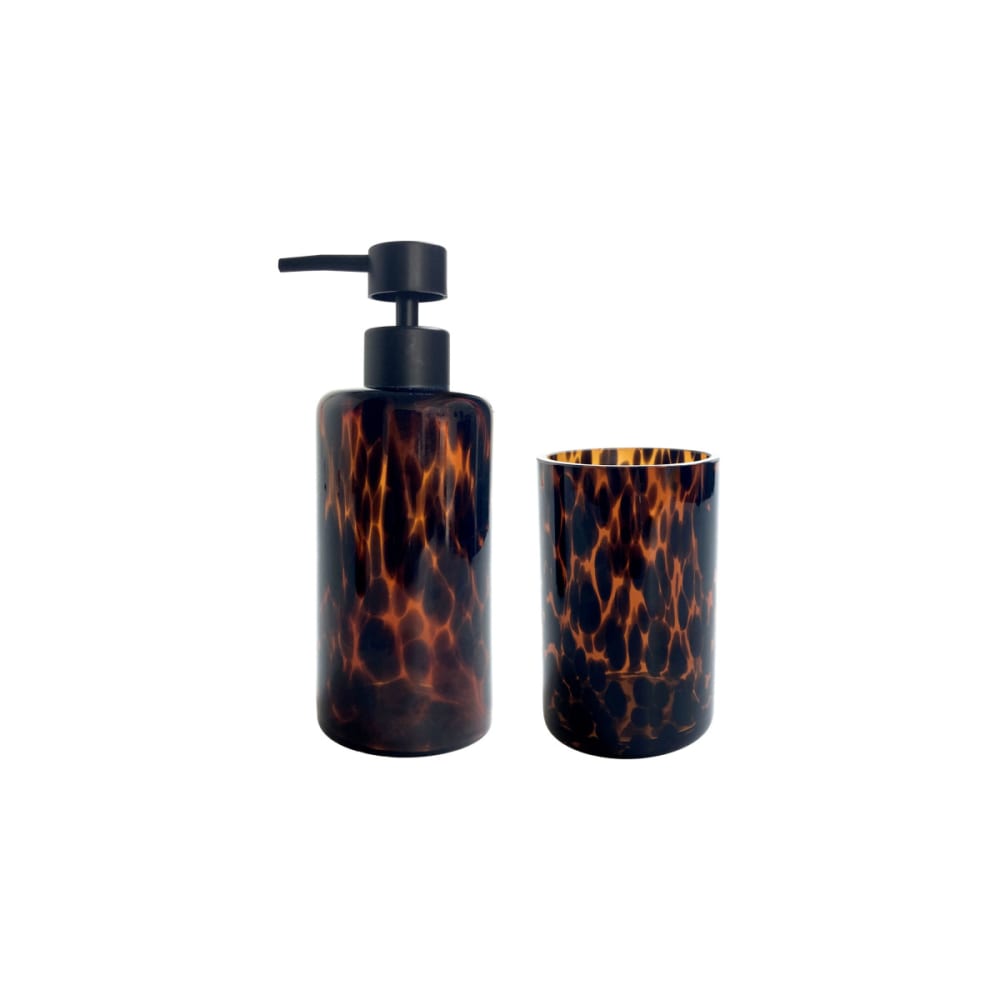 Set salle de bain léopard 2 pièces distributeur