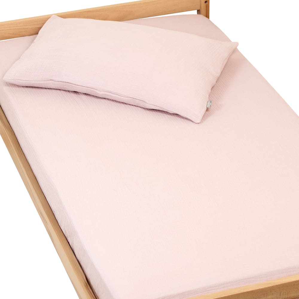 Sevira Kids Spannbettlaken kind baumwollgaze style classic chic ROSA BAUMWOLLE Baby