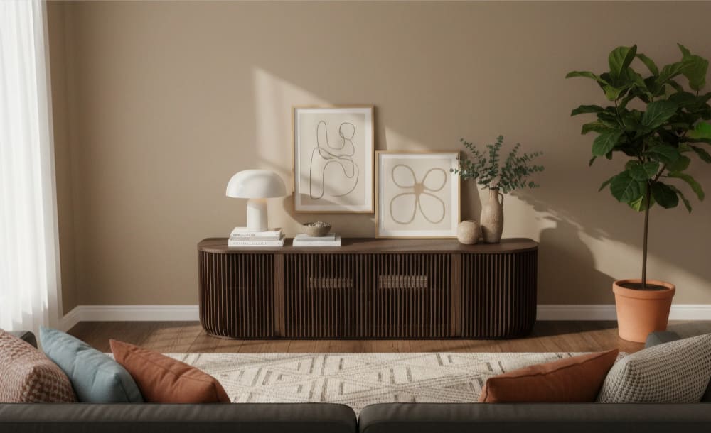 Meuble TV en chêne finition Espresso