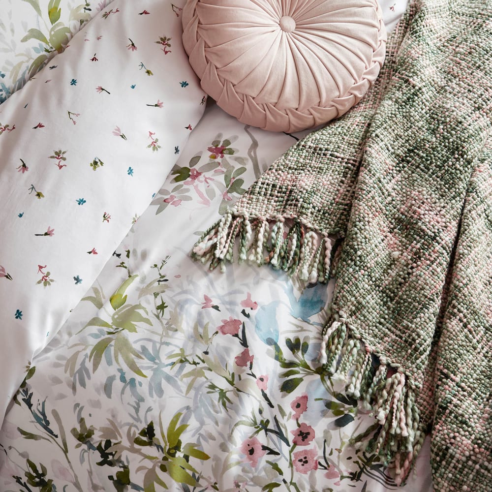 Housse de couette herbier en satin de coton multicolore 200x200cm — vue 4
