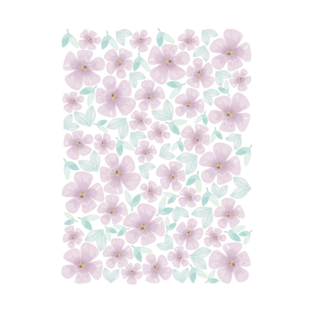 stickers decorativos flores silvestres lila