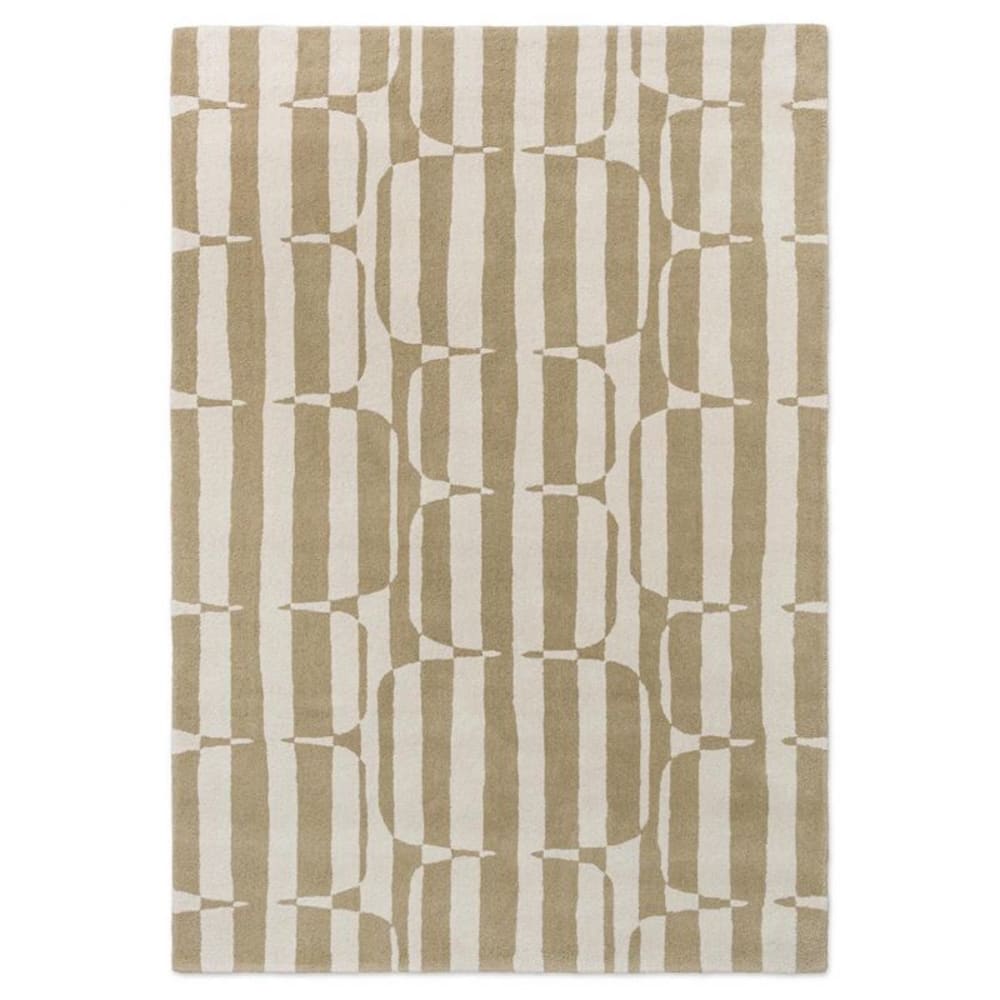 Tapis à motif galet rayé caramel