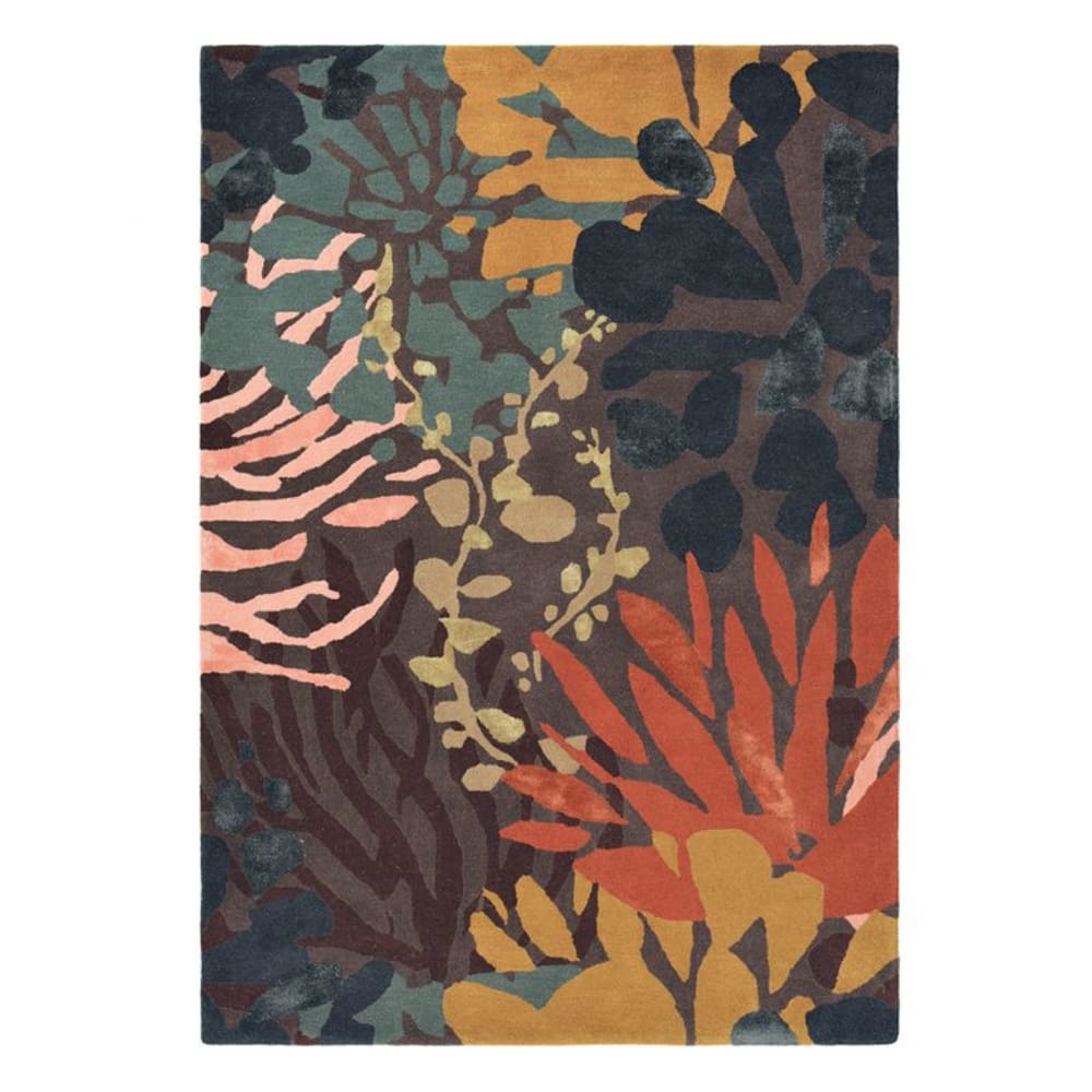 Tapis de salon moderne en laine multicolore Estella