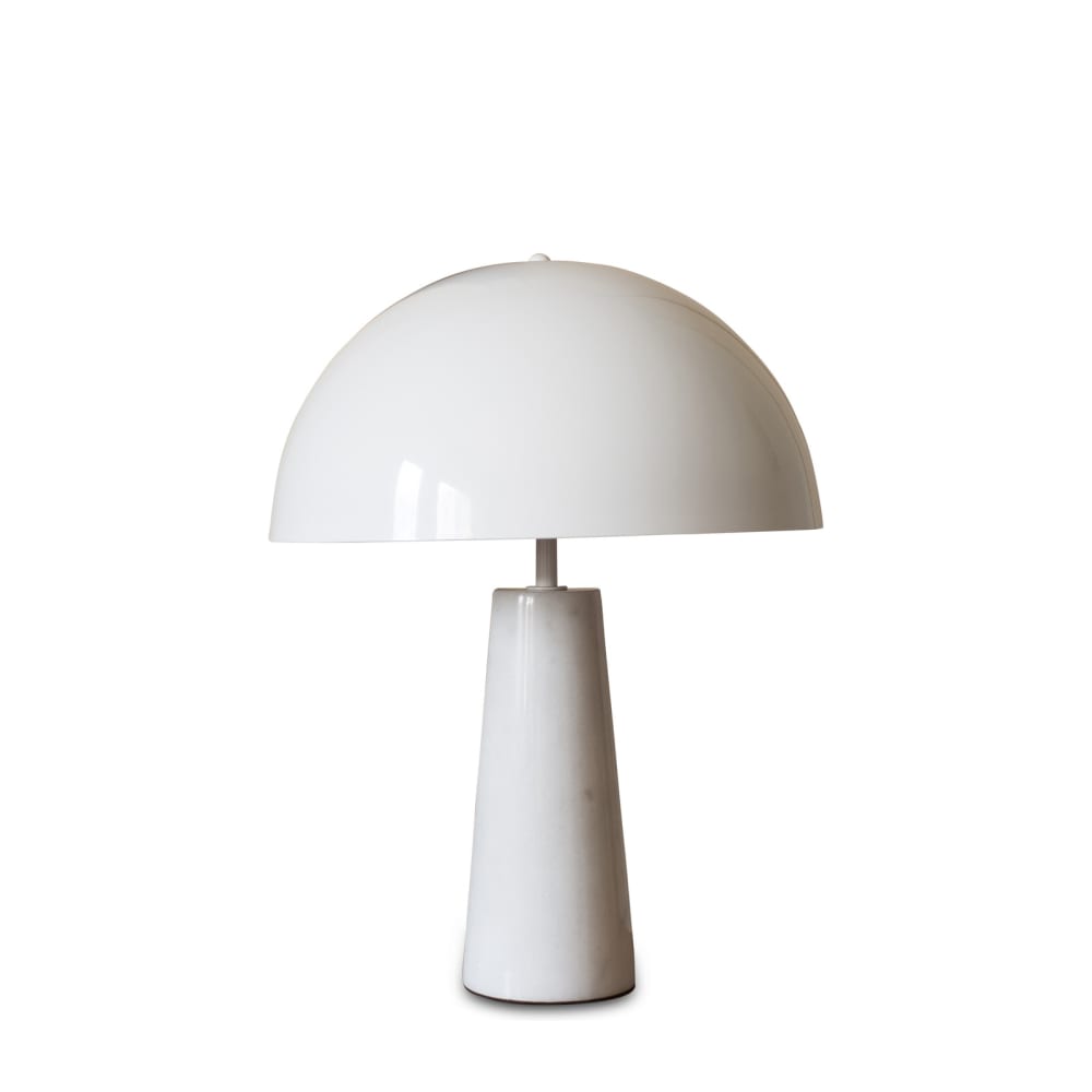 Lampe champignon en marbre blanc