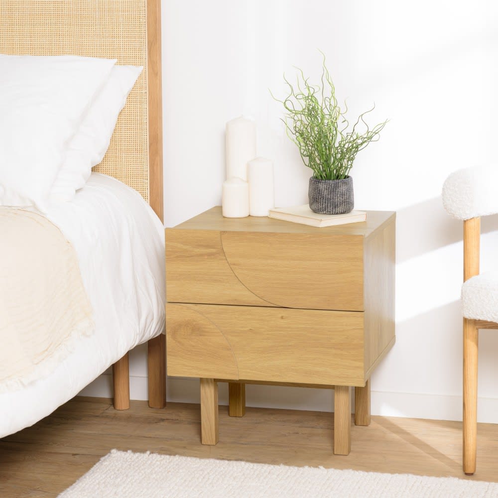 Nachttisch in Naturfarbe 2 Schubladen - Maisons Du Monde