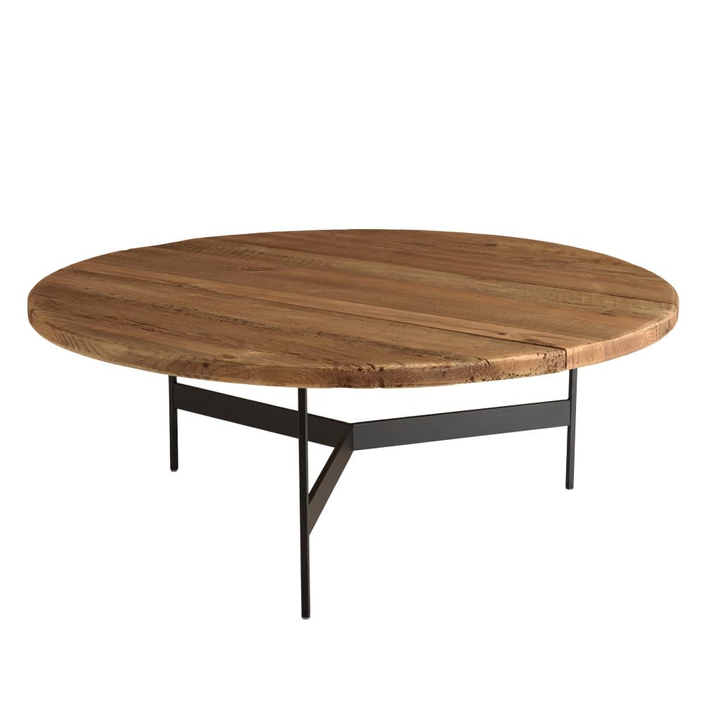 MACABANE Couchtisch 90 x 90 cm aus recyceltem Kiefernholz style landhaus Braun