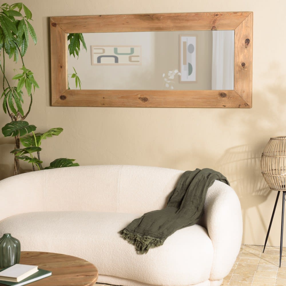 Miroir bois pin recyclé