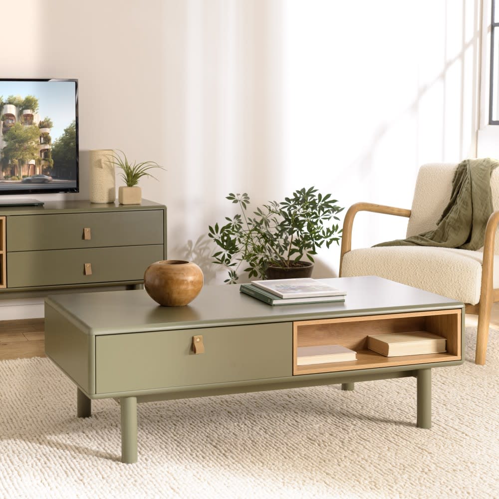 Grüner Couchtisch mit 2 Schubladen - Maisons Du Monde