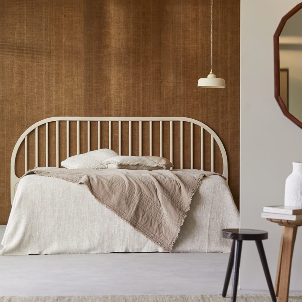 Tikamoon Bett-Kopfteil aus massiver Esche, 220 cm style modern Beige Holz